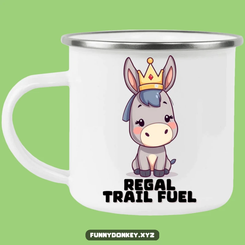 Funny Kawaii Donkey Crown Camping Mug: Outdoor Royal Humor Gift