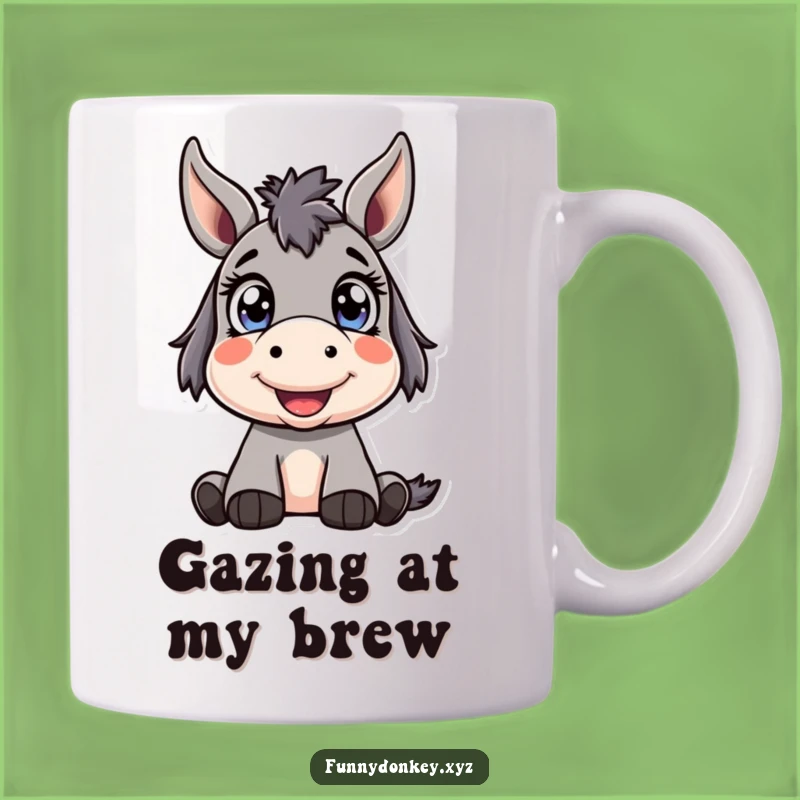Funny Kawaii Donkey Mug: Wide-Eyed Wonder and Happy Smiles