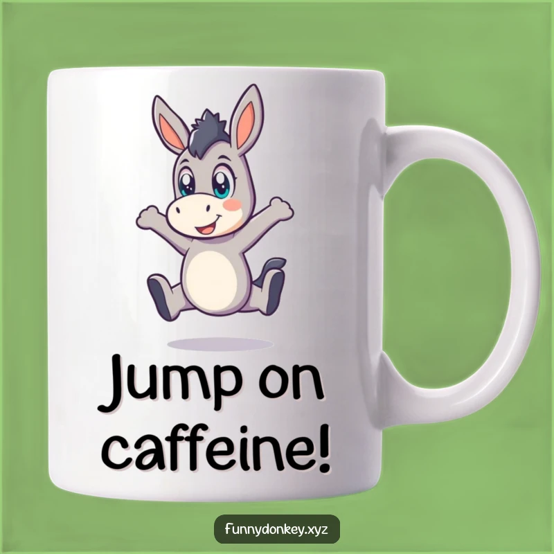 Funny Kawaii Donkey Leap Mug: Hilarious Gift for Energetic Souls and Donkey Fans