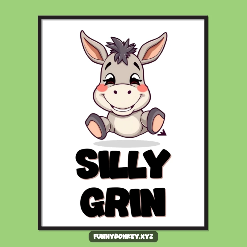 Funny Donkey Grin Digital Art: Silly Tap Print, Amazing Funny Gift