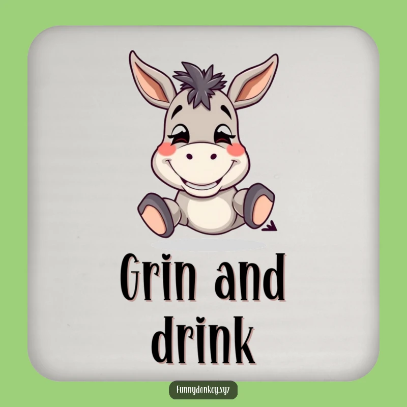 Funny Donkey Grin Coaster: Silly Tap Protection, Perfect Funny Gift