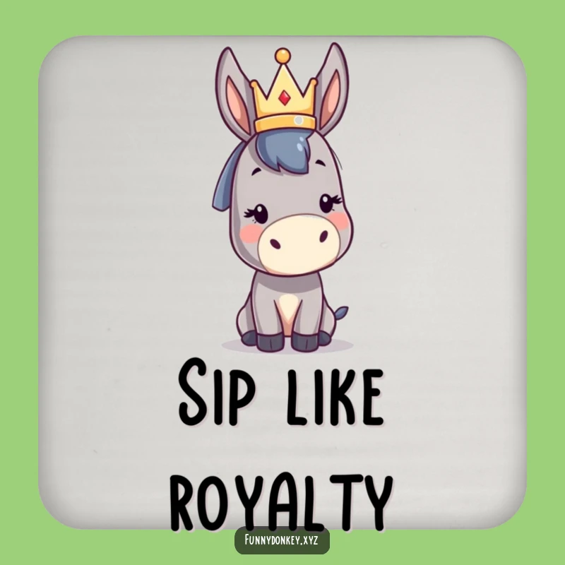 Funny Kawaii Donkey Crown Coaster: Royal Humor Table Protector Gift