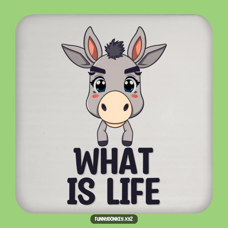 Funny Bewildered Donkey Coaster: Protect Surfaces with Comical Eyebrows