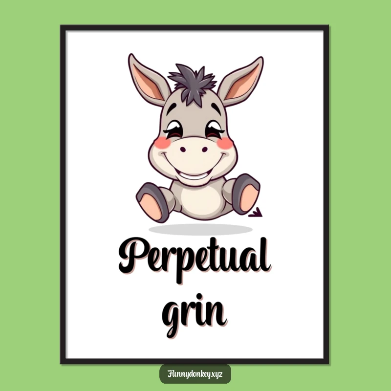 Funny Donkey Grin Poster: Silly Tap Art, Charming Funny Gift