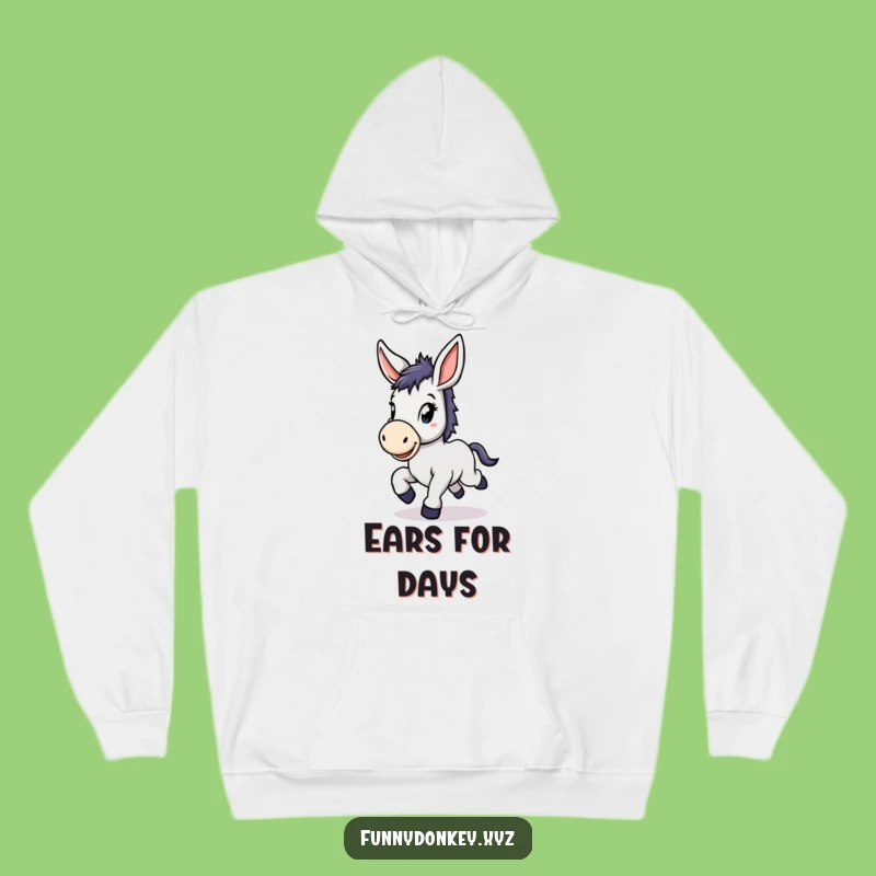 Cozy Funny Kawaii Donkey Hoodie: Floppy Ears Delight, Ideal Funny Gift