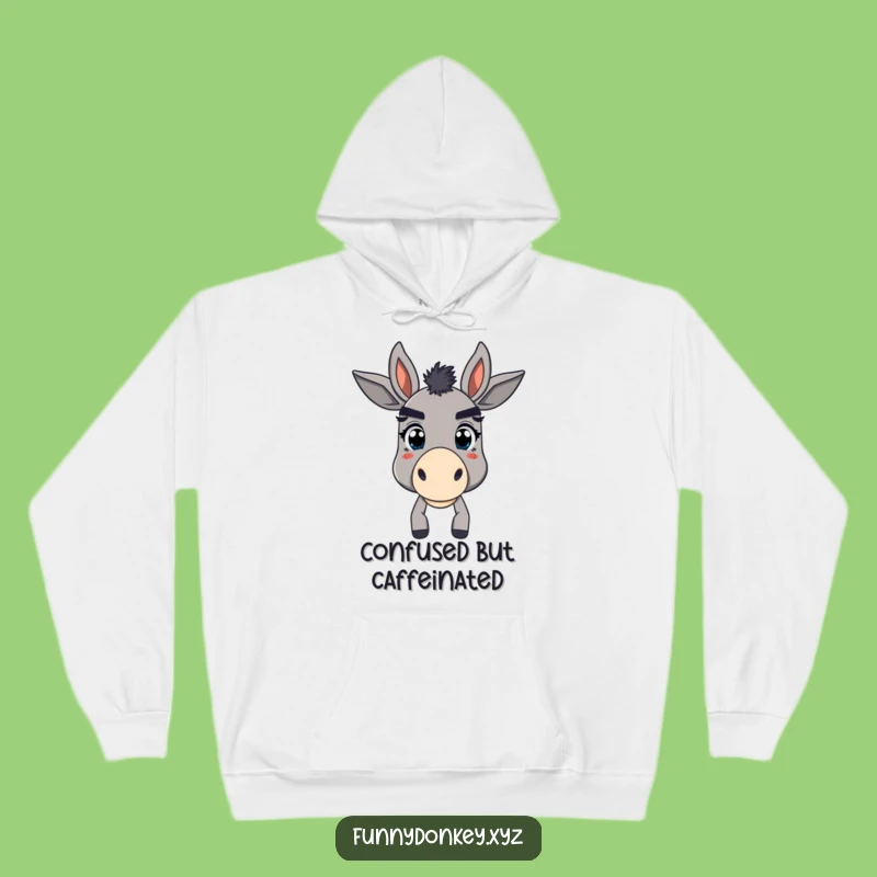 Funny Bewildered Donkey Hoodie: Cozy, Comical Eyebrows, Perfect Funny Gift