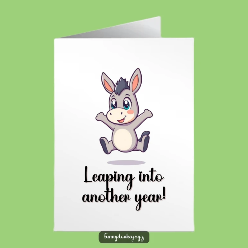 Free Printable Birthday Card Donkey Leap - Exciting & Funny Downloadable Gift!