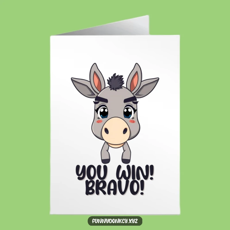 Free Printable Congrats Card: Bewildered Donkey Eyebrows, Funny Downloadable Surprise