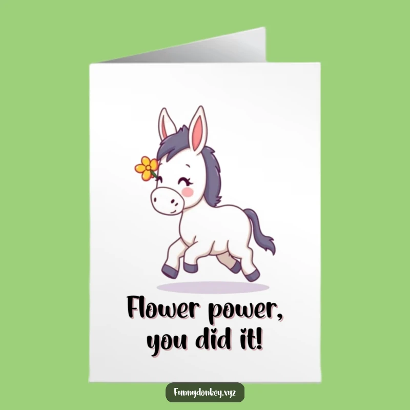 Free Printable Congrats Donkey Card - Joyful Downloadable Greeting for Winners!