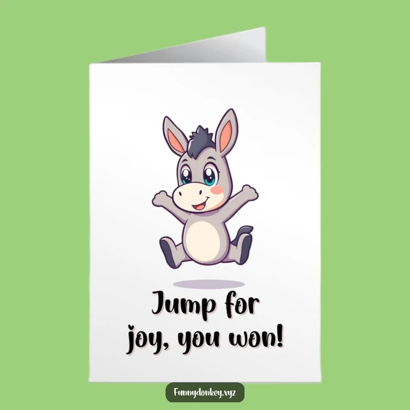 Free Printable Congrats Donkey Leap Card - Energetic Downloadable Greeting!