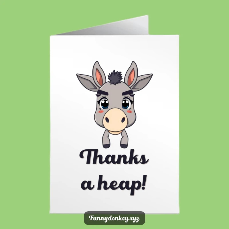 Free Printable Thank You Card: Bewildered Donkey Eyebrows, Funny Downloadable Gratitude