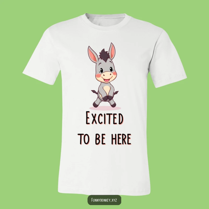 Funny Kawaii Donkey T-Shirt: Hopping with Pure Excitement
