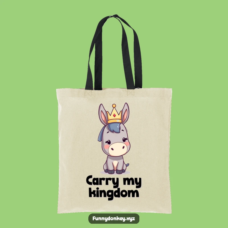 Funny Kawaii Donkey Crown Tote Bag: Hilarious Royal Accessory Gift