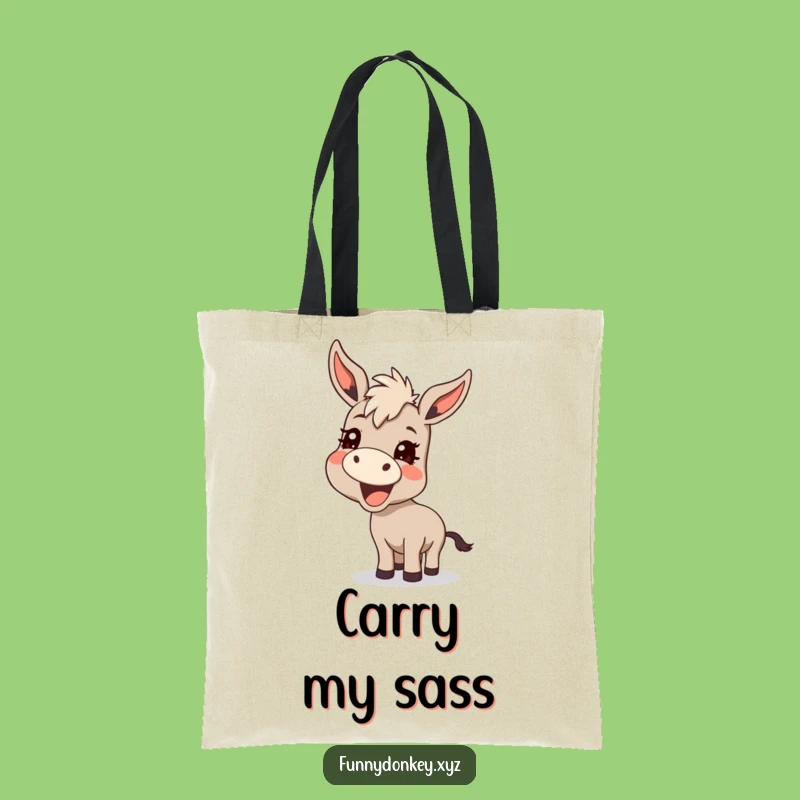 Funny Kawaii Donkey Braying Tote Bag: Carry Laughter and Mischief Everywhere